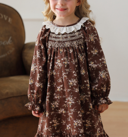 Arrival Autumn Girls Vintage Ruffle Collar Long Sleeves Floral Pattern Dress, MyKids-USA®, Baby & Toddler Dresses, MyKids-USA -  -  -  -  -  -  - .