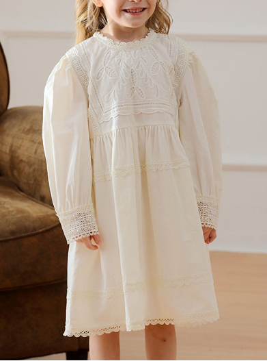 Arrival Lace Trim Design Autumn Girls Embroidery Long Sleeves Dress, MyKids-USA®, Baby & Toddler Dresses, MyKids-USA -  -  -  -  -  -  - .