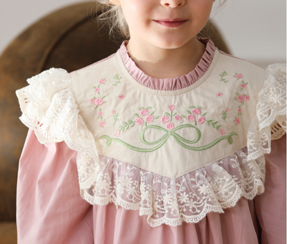 Design Autumn Girls Flowers Embroidery Pattern Long Sleeves French Style Lace Trim Dress, MyKids-USA®, Baby & Toddler Dresses, MyKids-USA -  -  -  -  -  -  - .