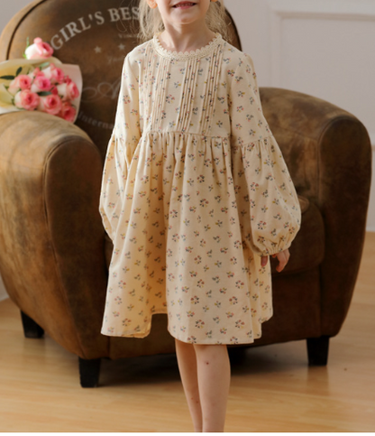 Arrival Autumn Girls Ruffle Neck Long Puff Sleeves Floral Dress, MyKids-USA®, Baby & Toddler Dresses, MyKids-USA -  -  -  -  -  -  - .