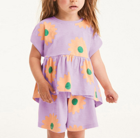 Baby Girl Flower Graphic Short Sleeve Summer Sets, MyKids-USA®, Baby & Toddler Outfits, MyKids-USA -  -  -  -  -  -  - .