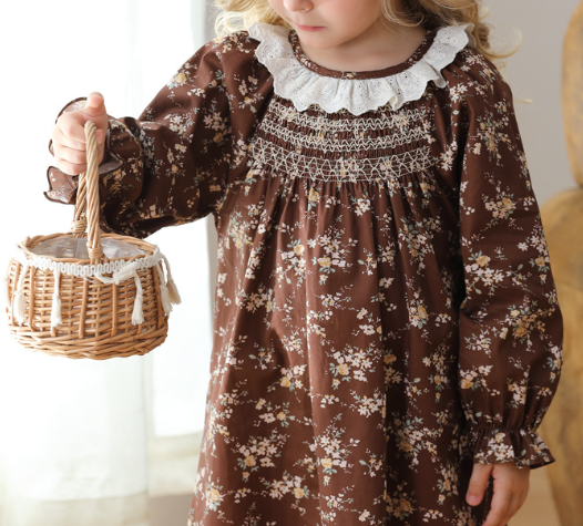 Arrival Autumn Girls Vintage Ruffle Collar Long Sleeves Floral Pattern Dress, MyKids-USA®, Baby & Toddler Dresses, MyKids-USA -  -  -  -  -  -  - .