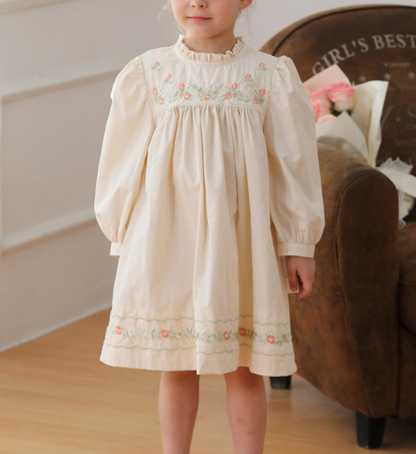 Arrival Autumn Girls Ruffle Neck Long Sleeves Flowers Embroidery Dress, MyKids-USA®, Baby & Toddler Dresses, MyKids-USA -  -  -  -  -  -  - .