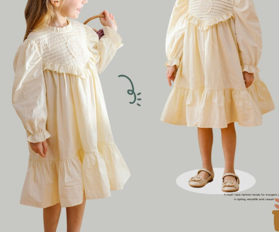 Hot Selling French Style Autumn Girls Flowers Embroidery Pattern Long Sleeves Pleated Dress, MyKids-USA®, Baby & Toddler Dresses, MyKids-USA -  -  -  -  -  -  - .