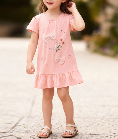 Summer Arrival Flowers Embroidery Pattern Short Sleeves Dress for Stylish Girls, MyKids-USA®, Baby & Toddler Dresses, MyKids-USA -  -  -  -  -  -  - .