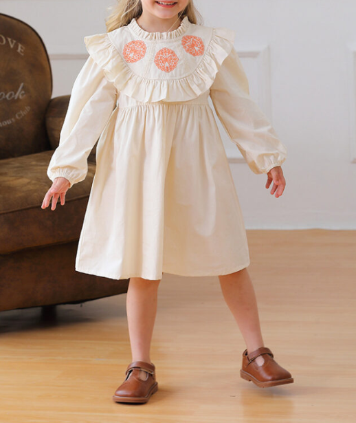 Arrival Autumn Girls Butterfly Embroidery Pattern Long Sleeves Ruffle Neck Dress, MyKids-USA®, Baby & Toddler Dresses, MyKids-USA -  -  -  -  -  -  - .