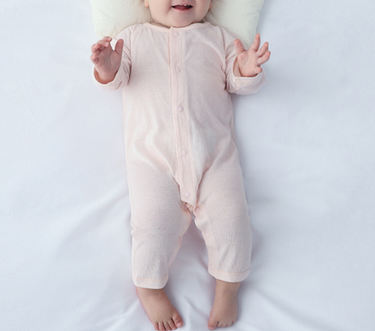 Summer Arrival Baby Long Sleeves Solid Color Thin Single Breasted Rompers Bodysuits, MyKids-USA®, Baby & Children's One-Pieces, MyKids-USA - Size/Age - 66 (3-6M) - Color - Pink -  -  - TR2605302201.