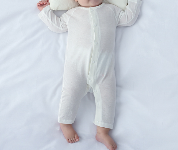 Summer Arrival Baby Long Sleeves Solid Color Thin Single Breasted Rompers Bodysuits, MyKids-USA®, Baby & Children's One-Pieces, MyKids-USA - Size/Age - 66 (3-6M) - Color - White -  -  - TR2605302200.