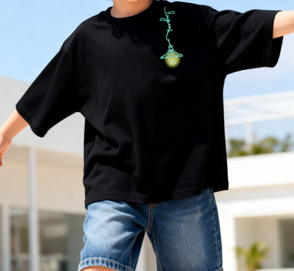 Summer Boys’ Fluorescent Cartoon Pattern T-shirt, MyKids-USA®, T-Shirts, MyKids-USA - Size/Age - 130 (7-8Y) - Color - Black -  -  - TR2605112230-A.