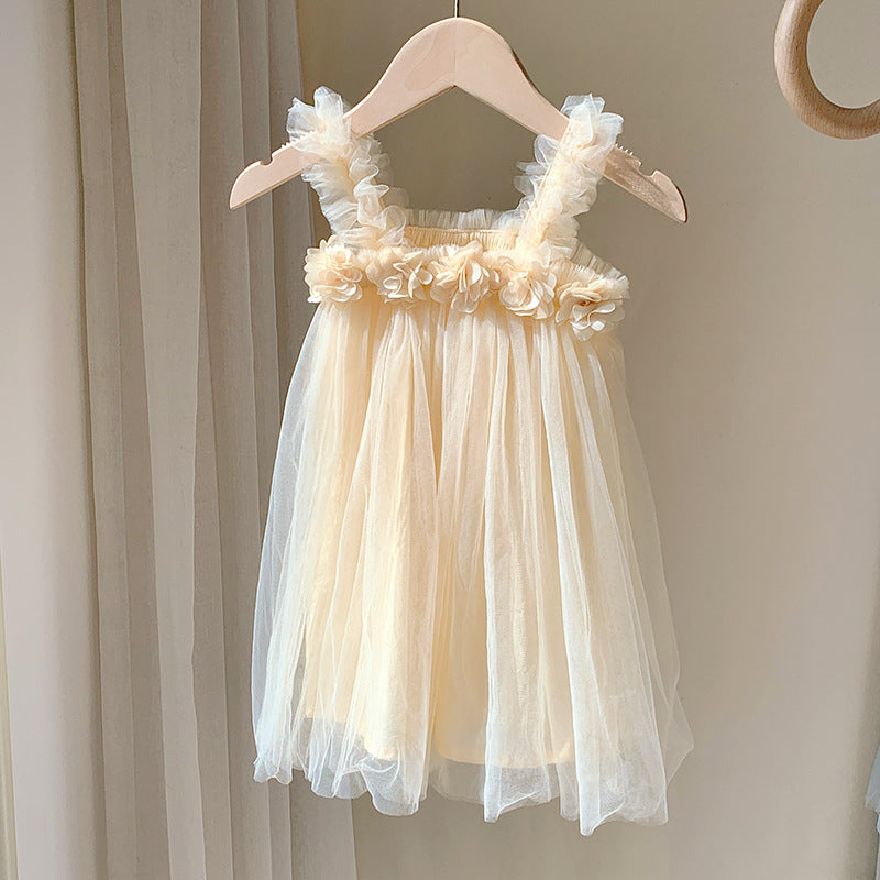 princess polly baby blue dress Cute Long Tulle Ball Gown Boho Flower Girls Dresses with Bow – COCOSBRIDE main image 1