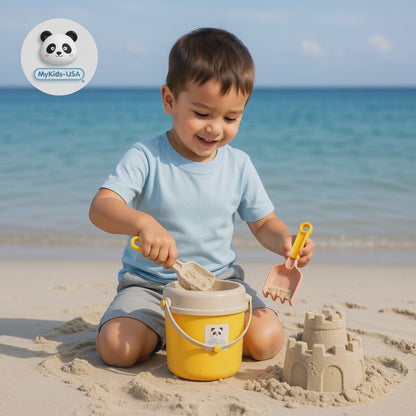 Children's Beach Toy Wheat Straw Beach Bucket Set With Sand Sand Dredging Tools Outdoor Toy