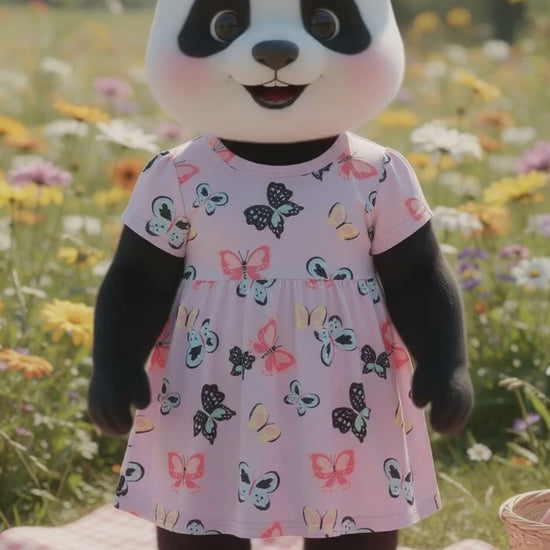 MyKids Panda Reel MyKids-USA® Colorful Butterfly Pattern Short Sleeves Dress for Stylish Girls