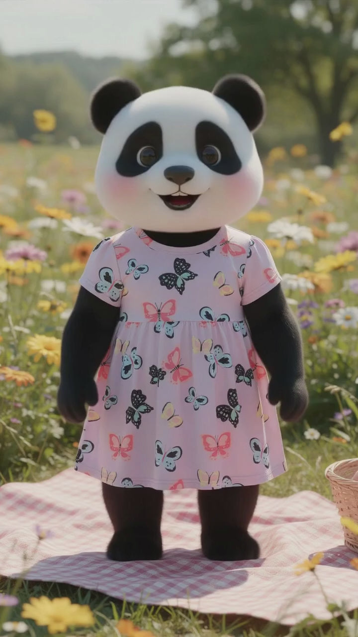 MyKids Panda Reel MyKids-USA® Colorful Butterfly Pattern Short Sleeves Dress for Stylish Girls