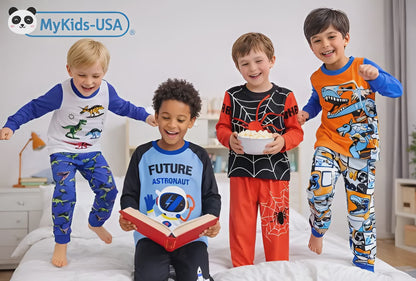 Spider & Web Kids Pajama Set – Long Sleeve Shirt and Pants, Fun Cartoon Design