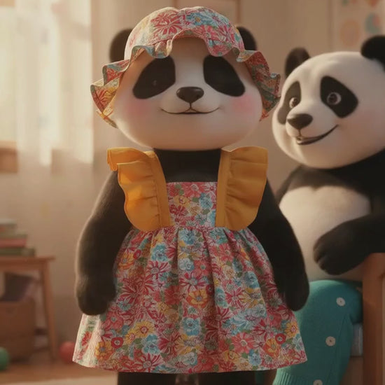 MyKids Panda Reel MyKids-USA® Baby Girl Flower Pattern Butterfly Sleeve Design Cute Dress With Hat
