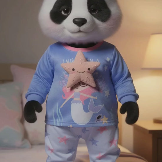 MyKids Panda Reel MyKids-USA Baby Kids Girls Marine Cartoon Pattern Long Sleeves Pajamas Set