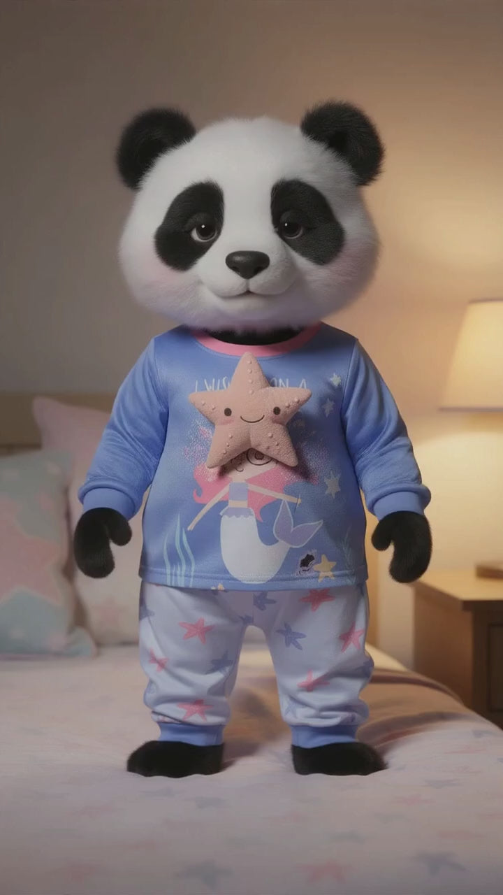 MyKids Panda Reel MyKids-USA Baby Kids Girls Marine Cartoon Pattern Long Sleeves Pajamas Set