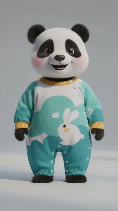 MyKids-USA® Rabbit Pattern Handknit Quality Romper
