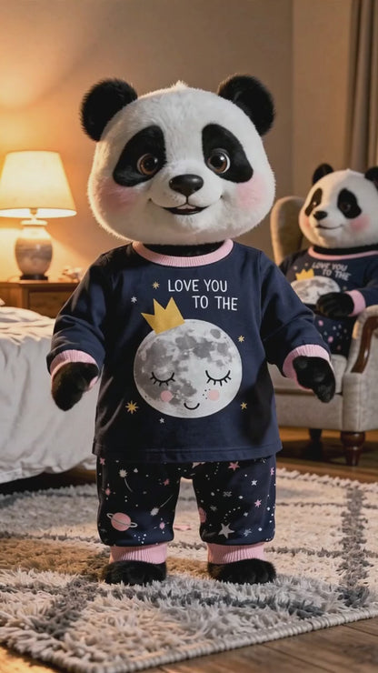 MyKids Panda Reel MyKids-USA® Baby and Kids Girls Universe Cartoon Pattern Long Sleeves Casual Pajamas Clothing Set