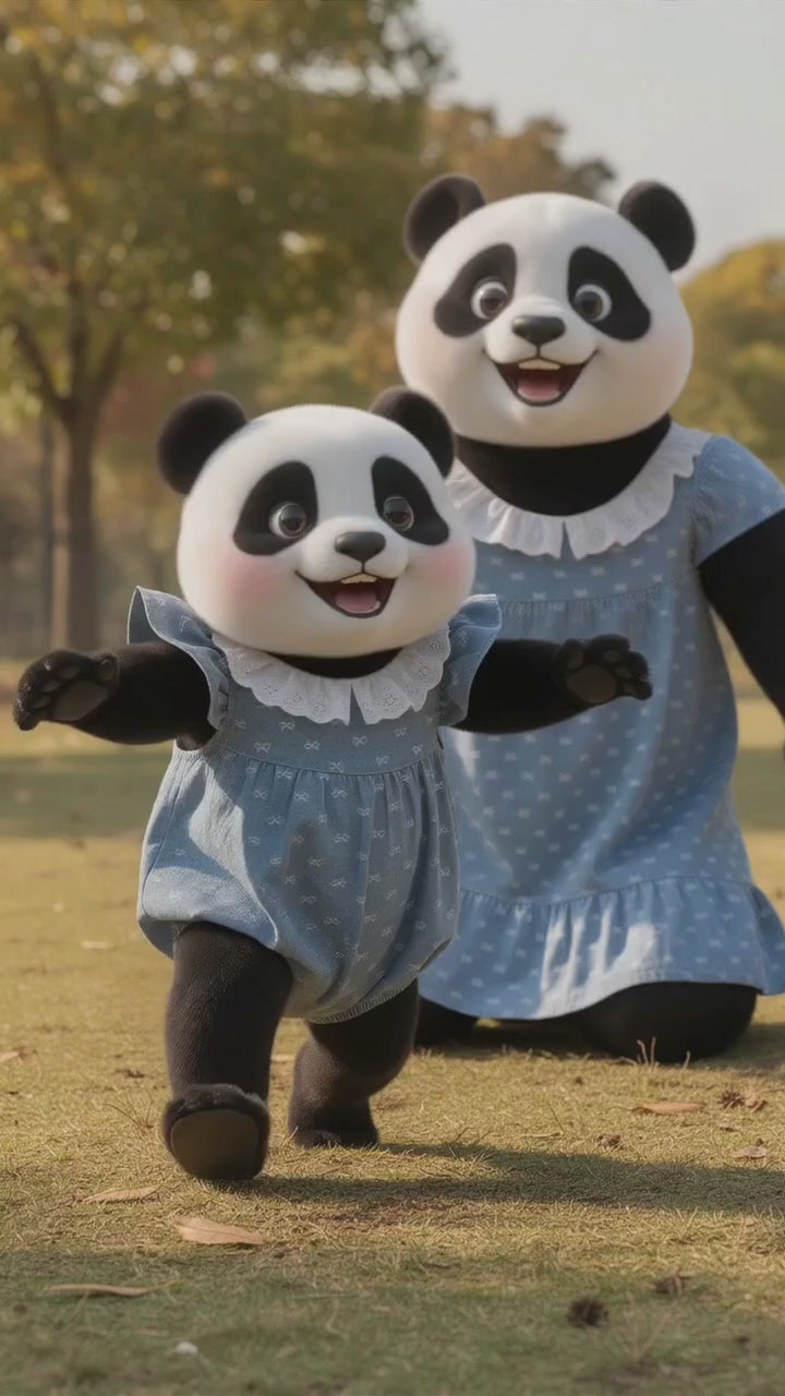MyKids Panda Reel MyKids-USA® Girls Cute Denim Butterfly-bows Pattern Onesies and Dress – Princess Sister Matching Set