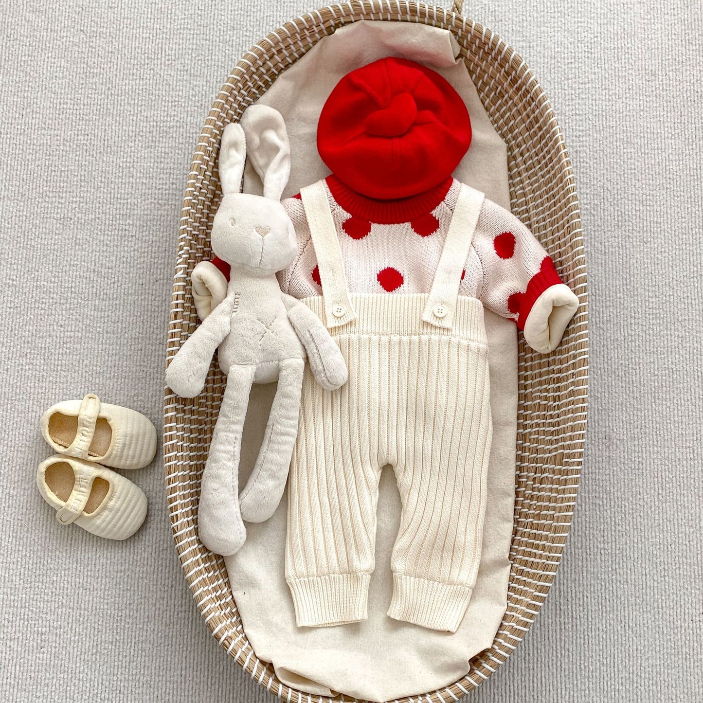 Pompom Design Velvet-In Top Combo Knitwear Pants In Sets, MyKids-USA®, Baby & Toddler Outfits, MyKids-USA - Size/Age - 66 (3-6M) - Color - Beige -  -  - SH2311011432-A