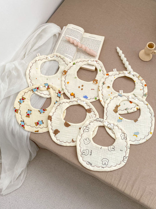 Adorable Cartoon Six-Layer Cotton Muslin Bib, MyKids-USA®, Bibs, MyKids-USA -  -  -  -  -  -  - 