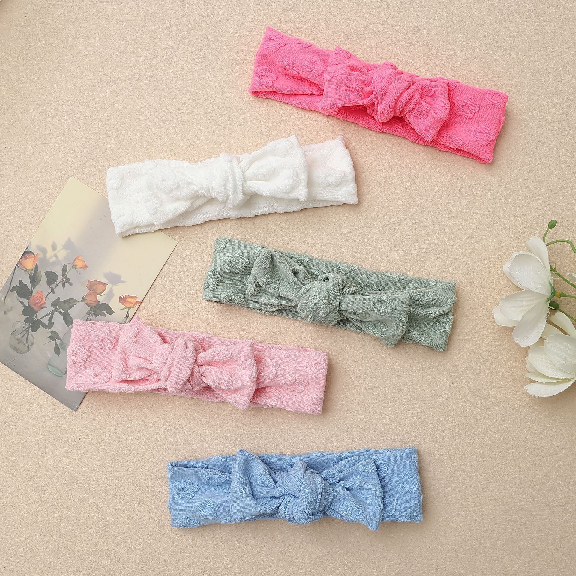 Elastic Baby Headband with Bow and Embroidered Flowers, MyKids-USA®, Hair Pins, Claws & Clips, MyKids-USA -  -  -  -  -  -  - .