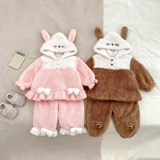 Winter and Spring Baby Kids Long Sleeves Cute Cartoon Pattern Top and Pants Fluffy Clothing Set, MyKids-USA®, Baby & Toddler Outfits, MyKids-USA -  -  -  -  -  -  - .