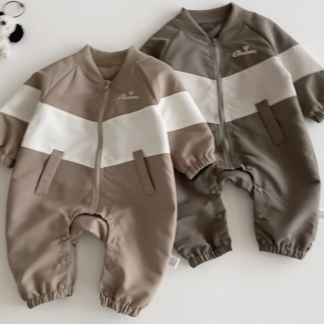 Autumn and Spring Arrival Baby Unisex Long Sleeves Casual Letters Pattern Zip-up Rompers, MyKids-USA®, Baby One-Pieces, MyKids-USA -  -  -  -  -  -  - 