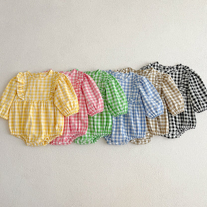 Plaid Pattern Various Style Onesies For Baby Girl