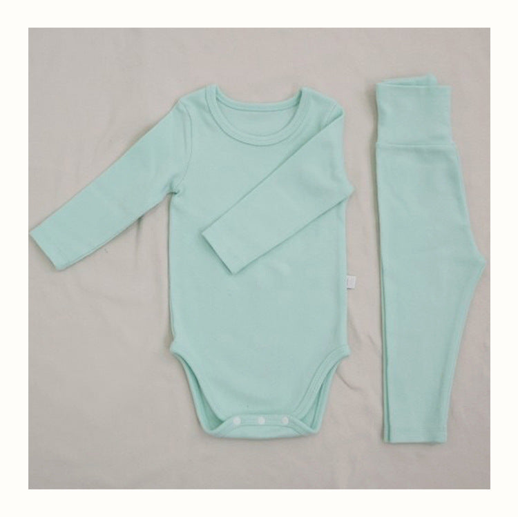 Spring and Autumn Baby Kids Unisex Long Sleeves Solid Color Bodysuit and Pants Clothing Set, MyKids-USA®, Baby & Toddler Outfits, MyKids-USA - Size/Age - 66 (3-6M) - Color - Apricot -  -  - TR2512251119-A.