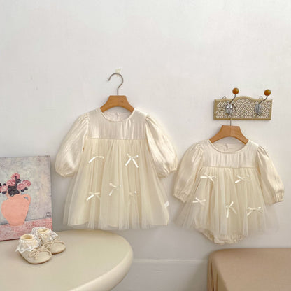 Arrival Spring and Autumn Baby Kids Girls Tulle Patchwork Onesies and Dress – Princess Sister Matching Set, MyKids-USA®, Baby & Toddler Outfits, MyKids-USA -  -  -  -  -  -  - .