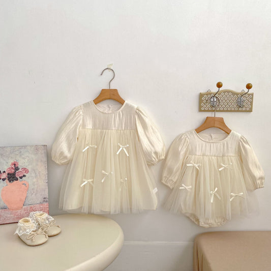 Arrival Spring and Autumn Baby Kids Girls Tulle Patchwork Onesies and Dress – Princess Sister Matching Set, MyKids-USA®, Baby & Toddler Outfits, MyKids-USA -  -  -  -  -  -  - .