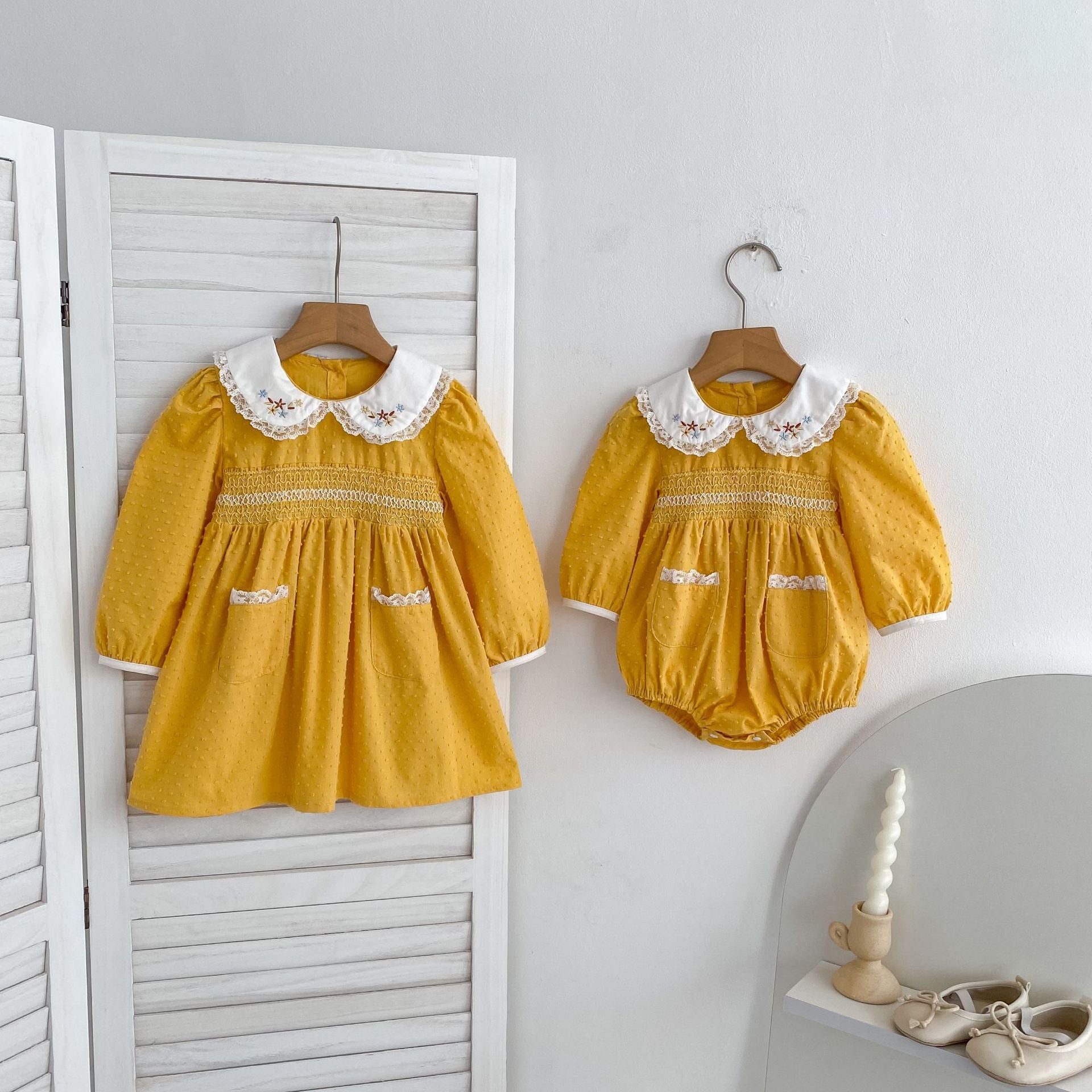 Arrival Spring and Autumn Flowers Pattern Lace Trim Baby Kids Girls Onesies and Dress – Princess Sister Matching Set, MyKids-USA®, Baby & Toddler Outfits, MyKids-USA -  -  -  -  -  -  - .