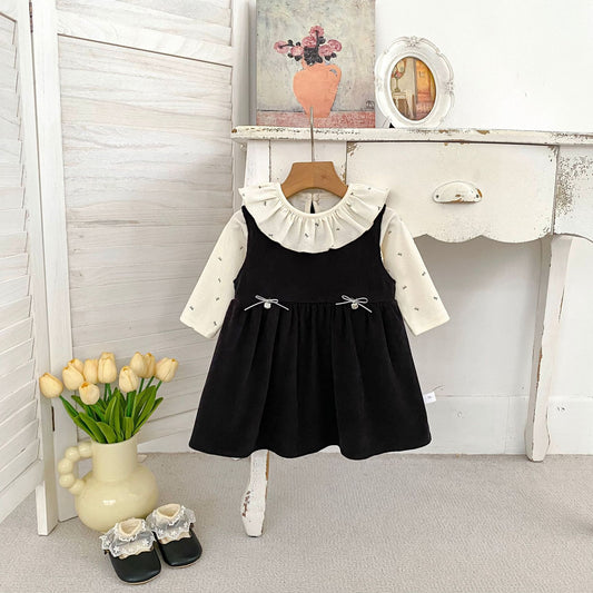 MyKids-USA® Arrival Autumn Baby Kids Girls Long Sleeves Top and Butterfly-bows Pattern Dress