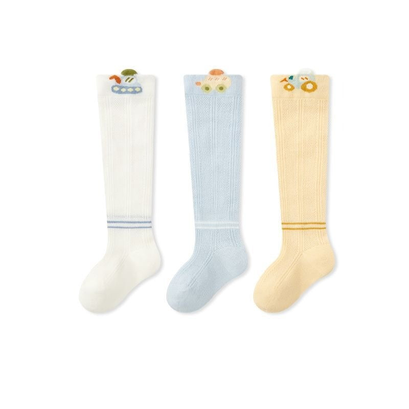 Autumn and Spring Baby Unisex Breathable Cute Cartoon Pattern Stockings 3-Pair Set, MyKids-USA®, Baby & Toddler Socks & Tights, MyKids-USA - Size/Age - XS (0-6M) - Color - Blue -  -  - TR2602031139-C.