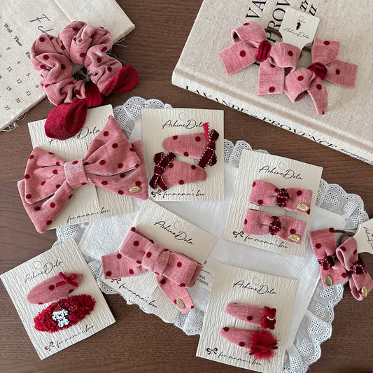 Collection of Cute Pink Dots Pattern Hair Clips or Hair Ties, MyKids-USA®, Hair Pins, Claws & Clips, MyKids-USA -  -  -  -  -  -  - .