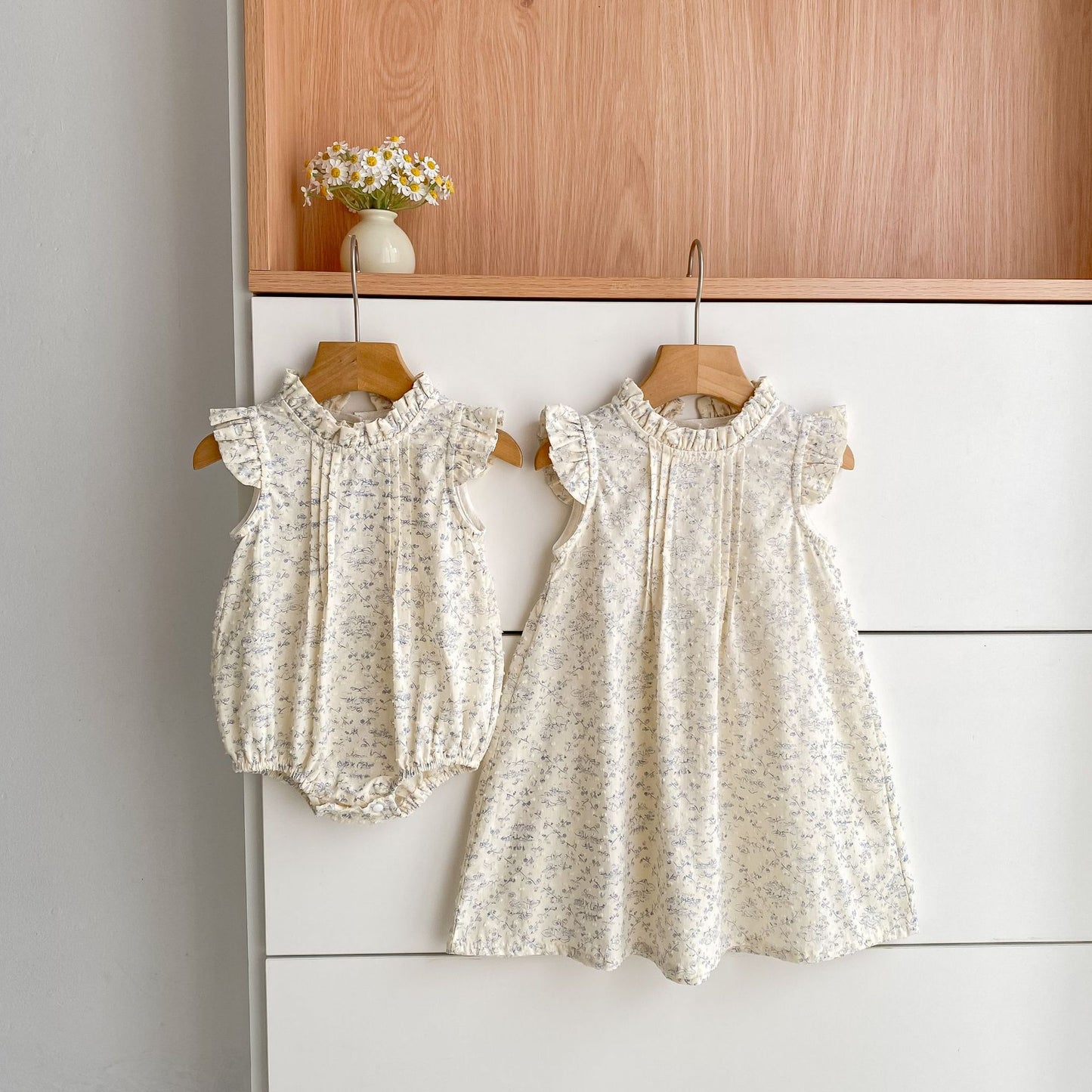Summer Girls Floral Pattern Fly Sleeves Onesies and Dress – Princess Sister Matching Set, MyKids-USA®, Baby & Children's Outfits, MyKids-USA -  -  -  -  -  -  - .