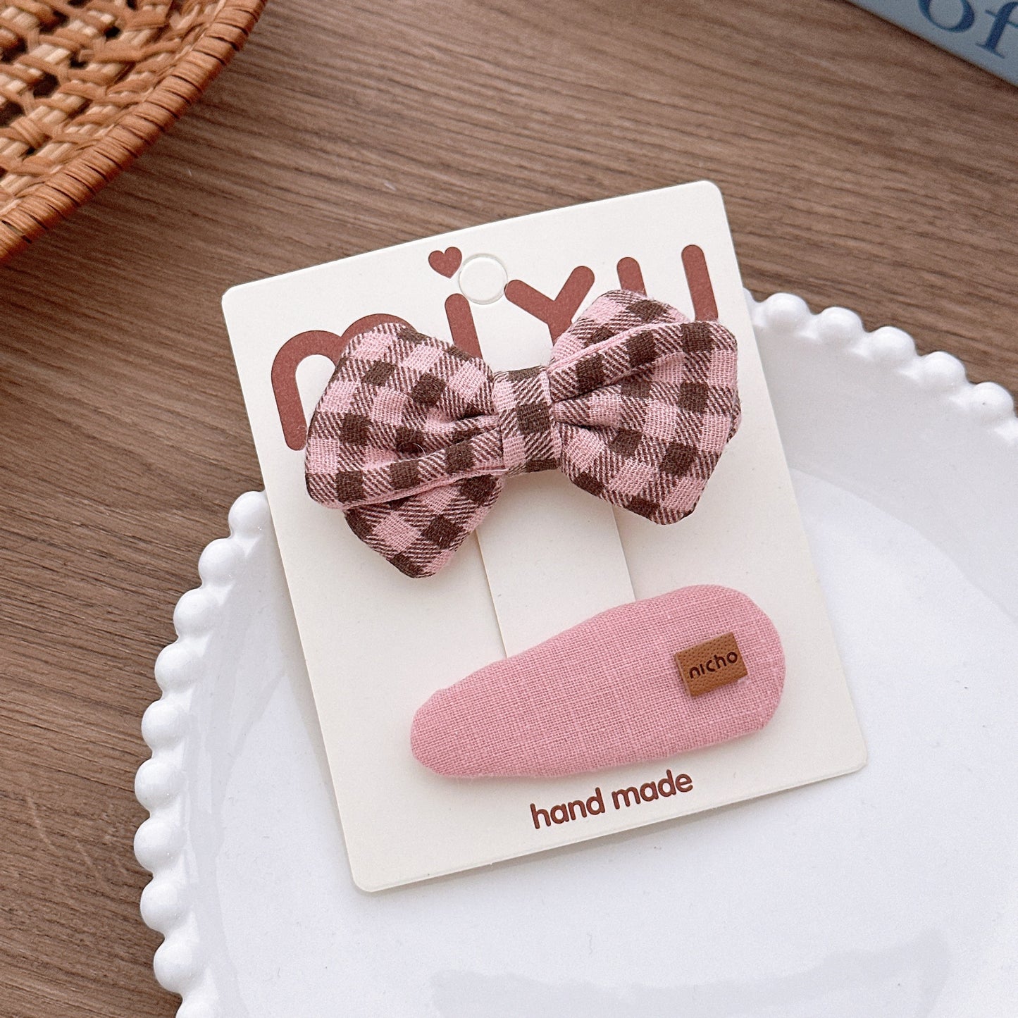 Collection of 2 Geometric Shaped Hair Clips and Hair Ties, MyKids-USA®, Hair Pins, Claws & Clips, MyKids-USA - Size/Age - Average Size (0-12Y） - Color - Khaki -  -  - TR2601061418-E.