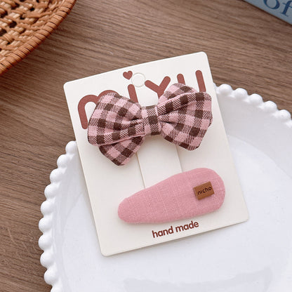 Collection of 2 Geometric Shaped Hair Clips and Hair Ties, MyKids-USA®, Hair Pins, Claws & Clips, MyKids-USA - Size/Age - Average Size (0-12Y） - Color - Khaki -  -  - TR2601061418-E.