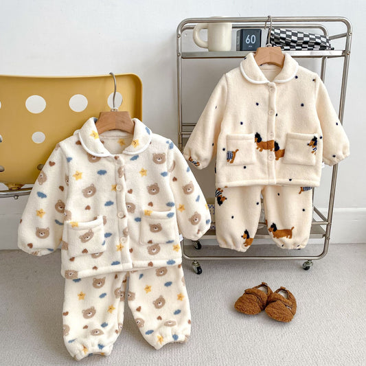Winter Baby Kids Long Sleeves Animals Cartoon Pattern Top and Pants Pajamas Clothing Set, MyKids-USA®, Pajamas, MyKids-USA -  -  -  -  -  -  - .