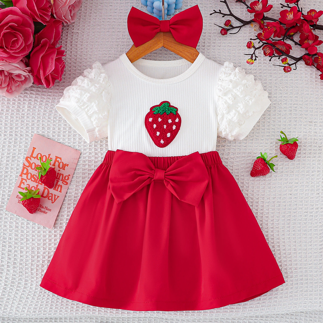 Summer Baby Kids Girls Short Sleeves Strawberry Pattern Top and Red Skirt Set, MyKids-USA®, Baby & Children's Outfits, MyKids-USA -  -  -  -  -  -  - .