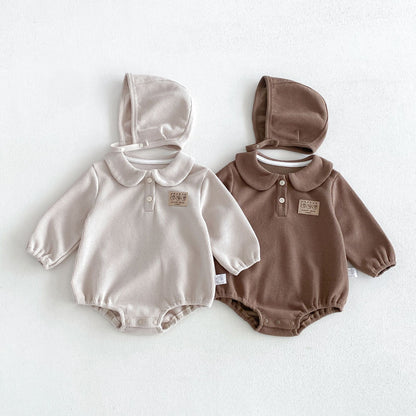 MyKids-USA® Autumn Arrival Baby Kids Girls Long Sleeves Peter Pan Collar Teddy Pattern Bodysuit