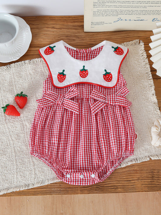 MyKids-USA® Summer Arrival Baby Girls Sleeveless Cute Plaid/Dots Pattern Bodysuit