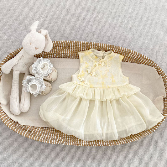 Summer Arrival Baby Girls Sleeveless Embroidery Pattern Dress, MyKids-USA®, Baby & Children's Dresses, MyKids-USA - Size/Age - 73 (6-9M) - Color - Apricot -  -  - TR2605192355-A.