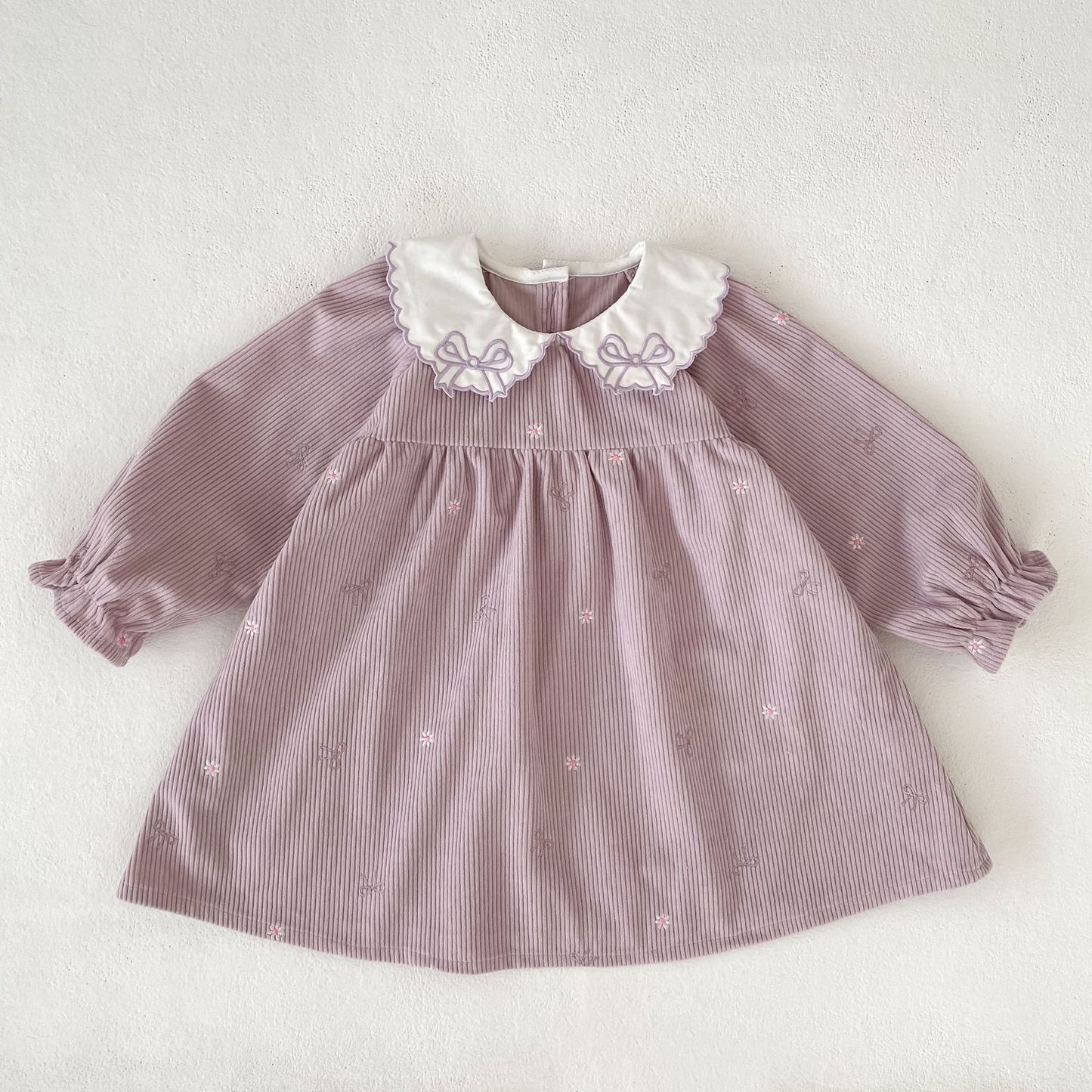 MyKids-USA® Autumn Embroidery Pattern Baby Kids Girls Princess Long Sleeves Dress
