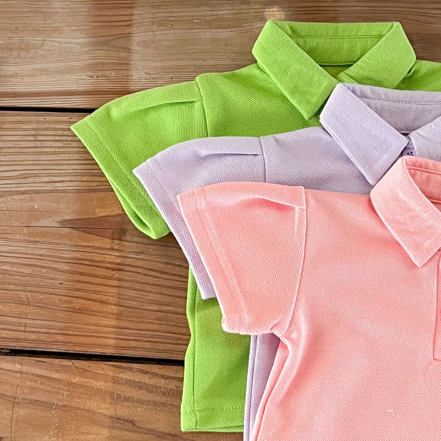 Baby Solid Color Polo Neck Summer Clothing Sets