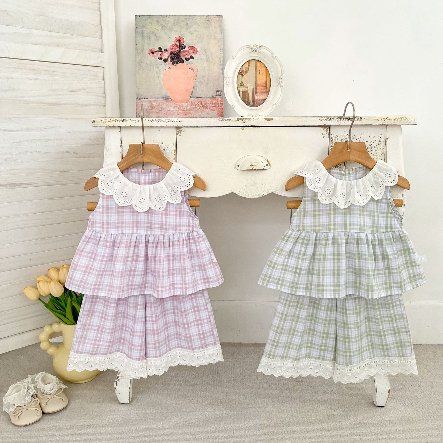 Arrival Summer Baby Kids Girls Sleeveless Plaid Pattern Top and Pants Clothing Set, MyKids-USA®, Baby & Children's Outfits, MyKids-USA -  -  -  -  -  -  - .