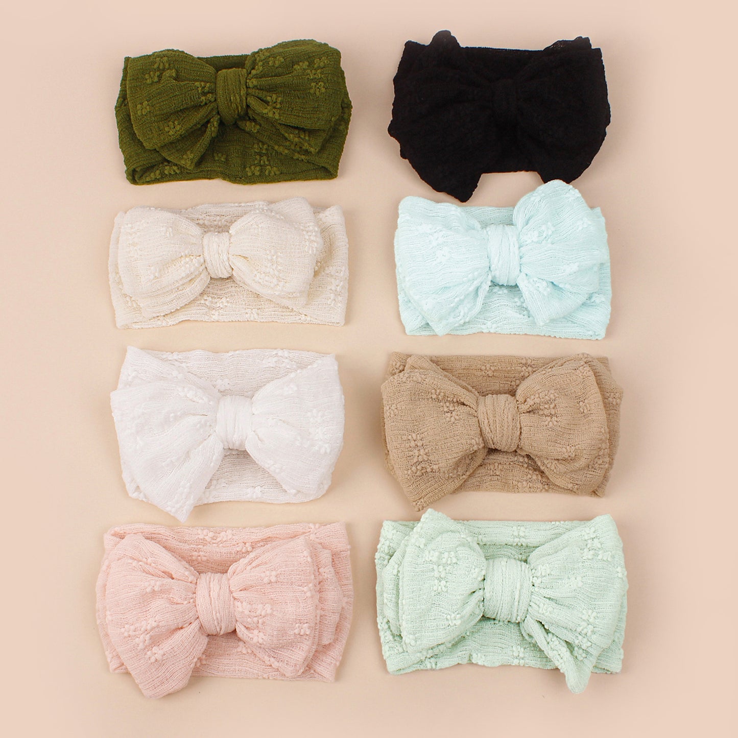 Baby Various Color Bow Tie Patched Design Elastic Headbands
