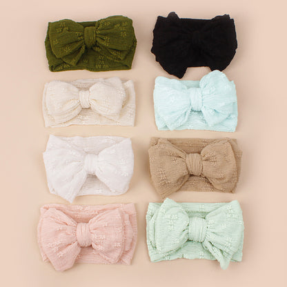 Baby Various Color Bow Tie Patched Design Elastic Headbands